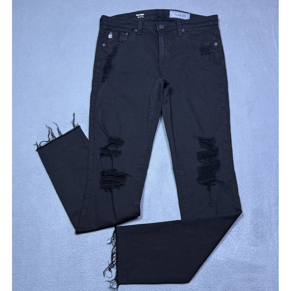 AG Adriano Goldschmied Jeans Womens 28R 28x30 The Prima Cigarette Leg Black USA